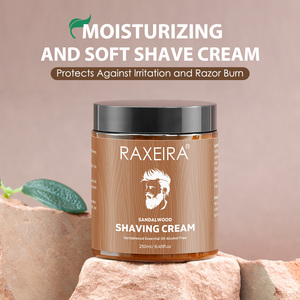 Crème à raser naturelle à l'huile essentielle de bois de santal pour hommes, soin de la barbe <span class=keywords><strong>anti</strong></span>-rougeurs, baume à raser pour hommes, crème à raser - Product Image 2