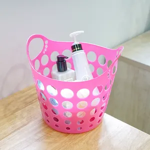 Pabrik ODM/OEM Disesuaikan Kamar Mandi Portabel Plastik Lembut PE Laundry Basket Laundry Mesh Basket