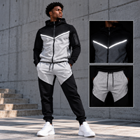 Ensemble 2 pièces personnalisé OEM unisexe de haute qualité en fibre de bambou 100% - Sweat-shirt à capuche sportif et pantalon de jogging assorti - Style streetwear hip-hop