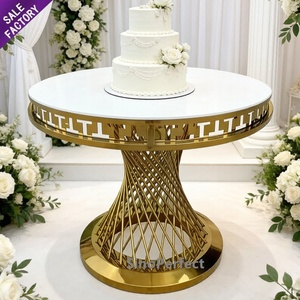 Sinoperfect Socles de décoration de bonne qualité, ronds, pour gâteaux de mariage, table de fête, supports à gâteaux dorés pour table de dessert, événements de banquet - Product Image 1