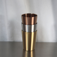 Gobelet en acier inoxydable 250 ml à paroi simple, or, argent, or rose, réutilisable, pour bière, café, pour la maison, le bar, les fêtes