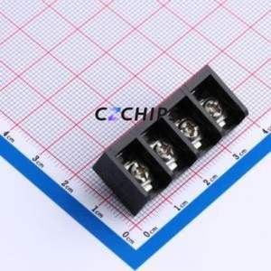 MXHB825-8.25-04P-BK01-Cu-S-A Barrier Terminal Block Through hole,P=8.25mm Connector Three Sides 8.25mm 1x4P Straight Pin - Product Image 1