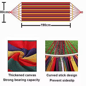 Hamaca Portátil, Resistente y Suave para Jardín, Aire Libre, Senderismo, Hamaca Individual de Lona a Rayas para el Hogar, Camping y Viajes - Product Image 4
