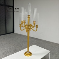 ZT-271G Vente en gros de centre de table de mariage, élégants chandeliers en cristal doré à 9 bras