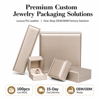 Usine directe boîte à bagues en cuir de luxe bague de mariage boucles d'oreilles goujons boîte d'emballage en gros bague personnalisée bijoux boîte-cadeau