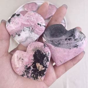 Precio de Fábrica: Corazón de Cristal Pulido Grabado, <span class=keywords><strong>Piedra</strong></span> de <span class=keywords><strong>Rodonita</strong></span> en Forma de Corazón y <span class=keywords><strong>Piedra</strong></span> de Palma para Sanación - Product Image 2