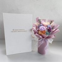 Karangan Bunga Mawar Awet Warna-Warni Cantik Sesuai Pesanan - Mawar Abadi Sejati untuk Pengantin, Hari Valentine, Wisuda