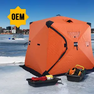 2023 yeni tasarım BSCI fabrika OEM toptan özel CE balıkçılık bivvy çadır çin buz çadırı balıkçılık için 6 taraflı 8 kişi