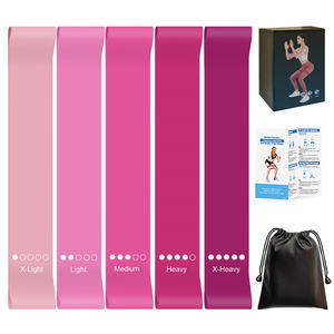 Yoga, Güç Antrenmanı, Kalça ve Bacak Esnetme, Tüm Vücut Egzersizi için Özelleştirilebilir Gradyan Gül Kırmızısı TPE Direnç Bantları - Product Image 6