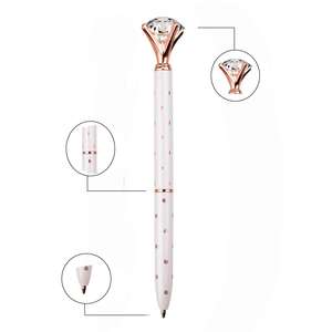 कार्यालय स्कूल की आपूर्ति बिग क्रिस्टल हीरा Ballpoint कलम धातु चिकनी रचनात्मक Ballpoint कलम के लिए महिला लड़कियों - Product Image 4