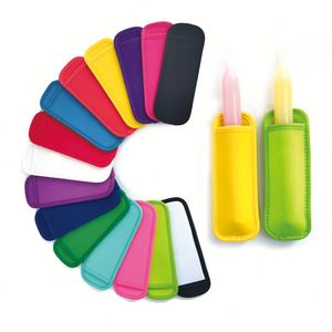 24 Pack Multicolor Portable Insulated Ice Cooler Bag Neoprene Freezer Pop Sleeves Ice Pop Sleeves Keep Cold - Product Image 1