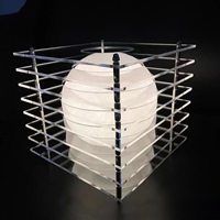 Lampada a Sfera Regolabile in Acrilico a Strati, Luce Tramonto Artistica Moderna, Cubo Arancione con Sfera
