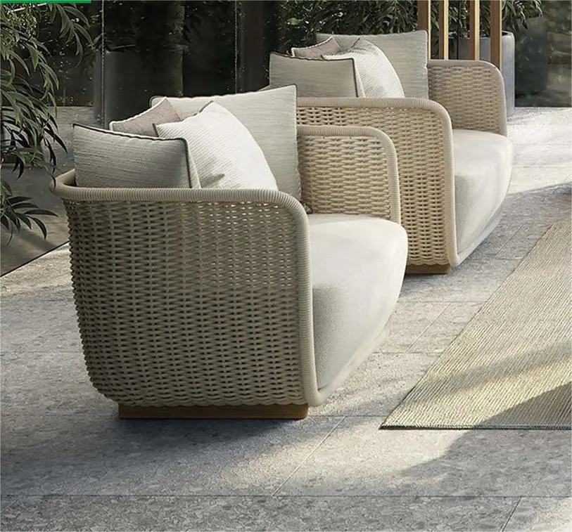 Hilton Hotel Möbel hersteller Gartenmöbel-Sets mit Feuerstelle Tisch Modernes Rattan sofa Wasserdichtes Schnitts ofa Set