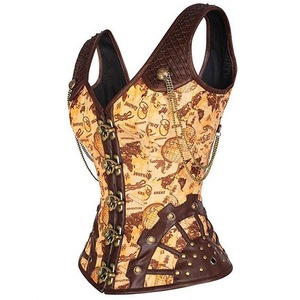 Abito <span class=keywords><strong>Corsetto</strong></span> Gotico Vintage Sexy <span class=keywords><strong>Nero</strong></span> con Gonna Steampunk in <span class=keywords><strong>Pizzo</strong></span> <span class=keywords><strong>Nero</strong></span> per Feste - Product Image 2