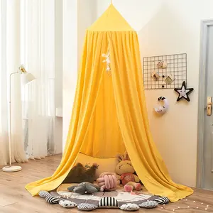Dome crib curtain shade windscreen curtain curtain Children's bedhead mosquito net punch-free installation play tent