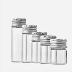 Juego de Frascos Cuadrados Metálicos con Tapa de Rosca de 5ml, 8ml, 10ml y 20ml, Acabado Mate, Vacíos, para Uso Cosmético - Product Image 2