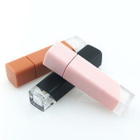 Yueshunxing 5ml liquide rouge à lèvres emballage étiquette personnalisée carré Unique clair fenêtre chocolat brillant à lèvres Tube avec baguette