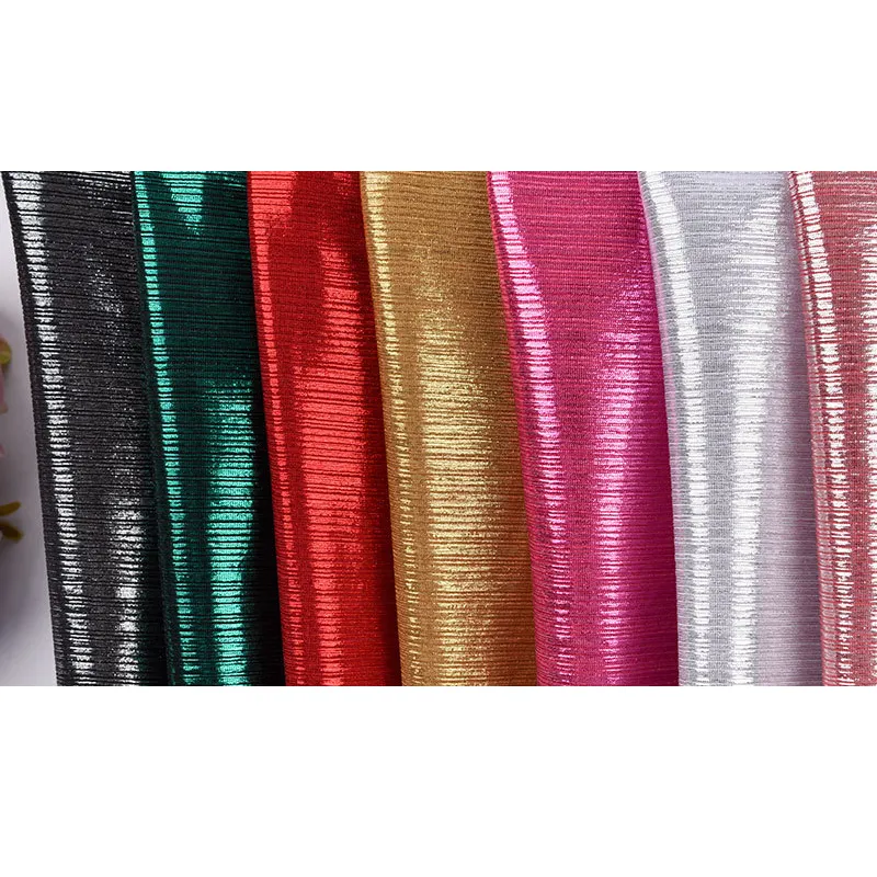 Bright Beauty Strip Bronzing Doek Gebreide Trekkoord Elastische Heldere Zijde Jurk Broek Latin Dans Kostuum Stof