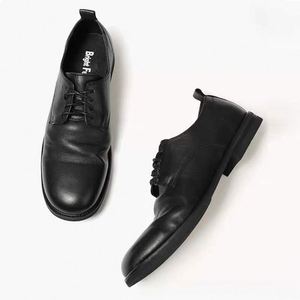Chaussures de soirée confortables et élégantes noires en cuir de haute qualité, imperméables et antidérapantes, idéales pour le business et les loisirs. - Product Image 1