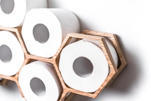 Junji mộc mạc giữ giấy vệ sinh kệ gỗ <span class=keywords><strong>WC</strong></span> CuộN treo tường nổi giá cho phòng tắm tổ ong giữ giấy gỗ - Product Image 4