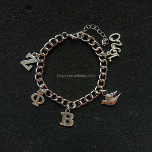 Sorority exquisita alta calidad griega Zeta Phi Beta ZPB letra encantos 1920 signo colgante mujeres moda pulseras joyería - Product Image 6