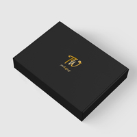 Boîte cadeau en papier ondulé noir avec estampage à chaud, design gratuit, logo personnalisé de luxe, boîte d'expédition PPWR