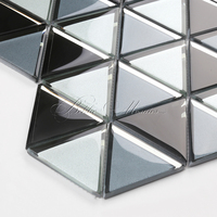 BELIKE moderne décor à la maison Grand Triangle biseauté verre trempé mosaïque carrelage mural bord métallique intérieur somptueux Design somptueux