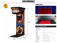 Machine de boxe à monnayeur, testeur de force d'arcade avec base de 145 cm pour centre commercial
