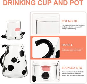 <span class=keywords><strong>Kuh</strong></span> <span class=keywords><strong>karaffe</strong></span> Wasserkrug mit Tasse Nachttisch Wasserglas Set Kuhkrug <span class=keywords><strong>Karaffe</strong></span> mit Glas becher für Nachttisch - Product Image 5