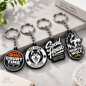 Porte-clés personnalisé en PVC souple OEM ODM, porte-clés en caoutchouc avec logo, porte-clés de dessin animé, porte-clés sportif, porte-clés animal de compagnie, cadeau promotionnel - Product Image 2