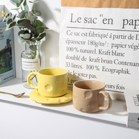 Tasse à lait créative personnalisée pour le petit déjeuner et le bureau à domicile, tasse à eau, motif fromage, tasse à café et soucoupe mignonnes