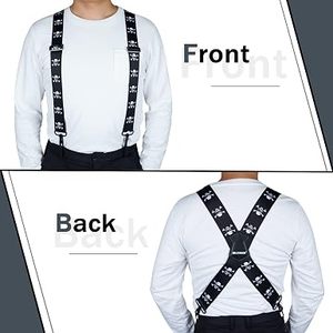 MELOTOUGH Suspenders 2 Inch Suspenders Mens Suspenders Fully Elastic 2 Inch Wide X Back Heavy Duty Tradespersons Pants - Product Image 2