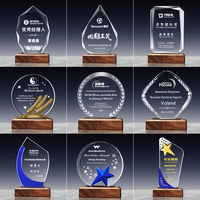 Trophée en cristal K9 de forme personnalisée, de haute qualité et bon marché, plaque de récompense en cristal, trophées en verre cristal