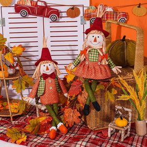 Décoration d'automne faite à la main, très prisée : Poupée en peluche Gnome Épouvantail pour la récolte, décorations de Thanksgiving, style ferme, écologique, pour la maison - Product Image 3