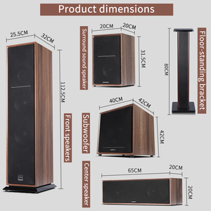 Sistema de Sonido Envolvente 5.1 para el Hogar, Sistema de Cine en Casa de Madera con Altavoces de Alta Fidelidad - Product Image 6