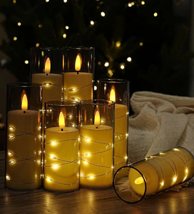 Flammenlose <span class=keywords><strong>LED</strong></span>-Säulenkerzen Flackernde 3D-Bewegungsflamme Fernbedienung Batteriebetrieben Wasserfest Umweltfreundlich - Product Image 1