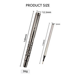 Bolígrafo de metal de lujo plateado con logotipo personalizado TTX con diseño de daga, bolígrafo de recuerdo de Dubái - Product Image 3