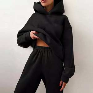 بدلة رياضية للسيدات للخريف والشتاء طقم من قطعتين طقم هوديز نسائي ملابس الشارع ملابس هوديس - Product Image 2