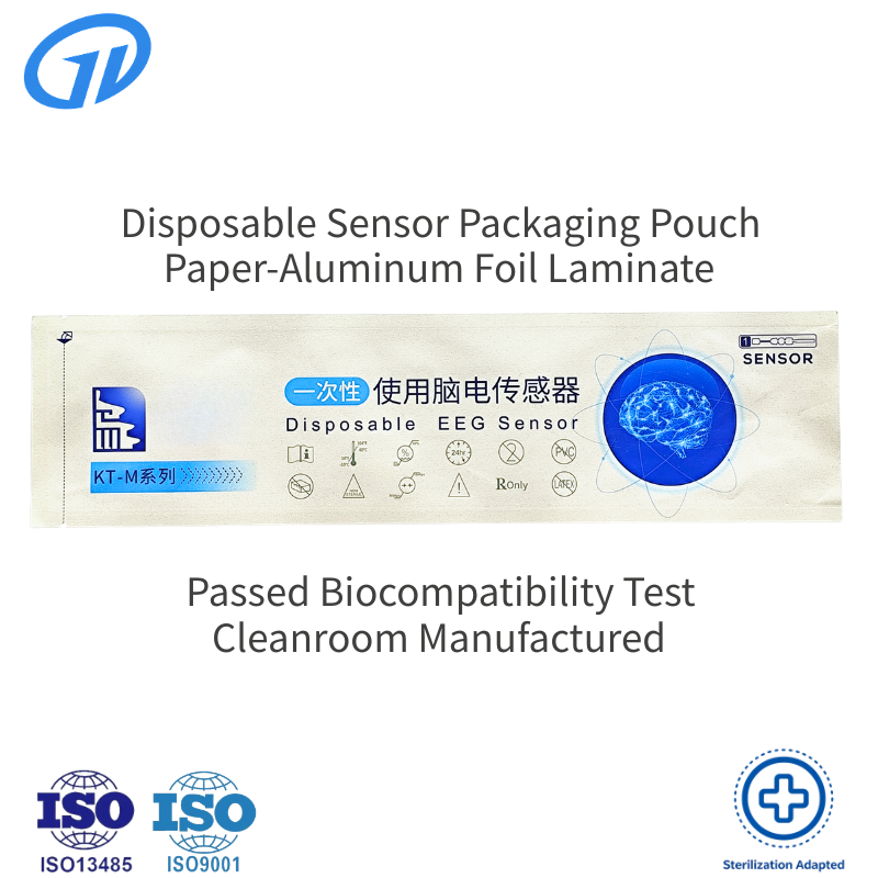 Pharma Grade ISO13485 Disposable Sensor Pouch Gravure Printed Moisture Proof Packaging Bag Paper Aluminum Composite Class 10000