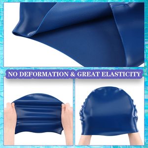 Gorros de baño impermeables con diseño ergonómico 3D, gorros de natación Unisex <span class=keywords><strong>para</strong></span> adultos, <span class=keywords><strong>gorro</strong></span> de natación de silicona <span class=keywords><strong>para</strong></span> hombres y mujeres <span class=keywords><strong>para</strong></span> cabello corto y largo - Product Image 5