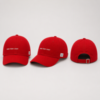 Casquette de baseball imprimée à 6/5 panneaux avec broderie 3D, tissu en toile polyester/coton réglable