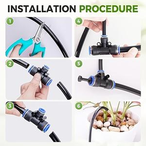 Kit de micro-pulvérisation 10m avec raccord universel, système d'irrigation rapide et économe en eau pour balcon et jardin - Product Image 3