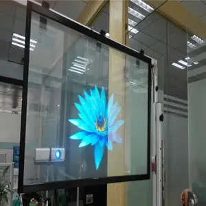 Rõ Ràng Window Glass Quảng Cáo Holographic Phía Sau Chiếu/Chiếu Phim 180 Độ Xem Góc 3D
