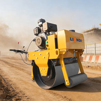 Compacteur à rouleaux manuel, petit rouleau compresseur vibrant portatif à roue en acier avec rayon de braquage court et capacité de pente
