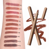 Crayon à lèvres longue durée, double embout, imperméable, mat, velouté, vegan, brun foncé, volumateur, avec logo personnalisé, crème minérale, peptides