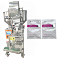 Machine d'emballage de sachets entièrement automatique à double voie et à 4 soudures latérales pour shampoing, crème, lotion, cosmétiques, gel douche