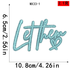 Patchs brodés 3D petits et colorés à paillettes et sequins, motifs 'Wifey Beach Pool Bum Letters Coquette', thermocollants pour T-shirts, Chapeaux, Sacs - Product Image 2