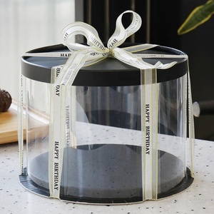 Boîtes à gâteaux hautes en plastique PET transparent de qualité alimentaire, personnalisées, pour cadeaux d'anniversaire, vente en gros - Product Image 6