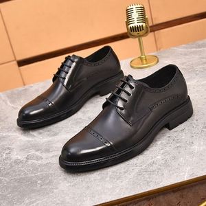 Zapatos Formales de Cuero con Cordones y Punta Cuadrada para Hombre, de Diseñador de Lujo, en Oferta para Primavera y Verano, Ligeros y Transpirables, Ideales para la Oficina - Product Image 1