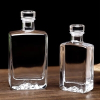 Kustom OEM ODM silinder kosong wiski minuman keras kaca Mini botol brendi dengan tutup gabus